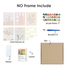 Afbeelding in Gallery-weergave laden, Schilderen op nummer – Set van 6 doeken | Abstracte Bloemenvazen