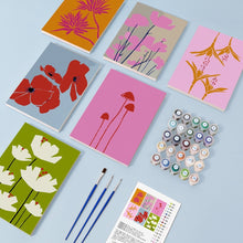 Afbeelding in Gallery-weergave laden, Schilderen op nummer – Set van 6 doeken | Moderne Bloemenprints
