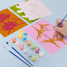 Afbeelding in Gallery-weergave laden, Schilderen op nummer – Set van 6 doeken | Moderne Bloemenprints
