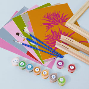 Schilderen op nummer – Set van 6 doeken | Moderne Bloemenprints