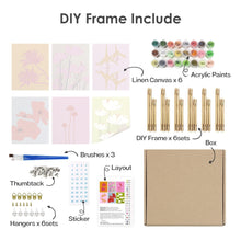 Afbeelding in Gallery-weergave laden, Schilderen op nummer – Set van 6 doeken | Moderne Bloemenprints