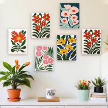 Afbeelding in Gallery-weergave laden, Schilderen op nummer – Set van 6 doeken | Kleurrijke Bloem Patronen