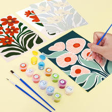 Afbeelding in Gallery-weergave laden, Schilderen op nummer – Set van 6 doeken | Kleurrijke Bloem Patronen