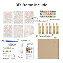 Afbeelding in Gallery-weergave laden, Schilderen op nummer – Set van 6 doeken | Kleurrijke Bloem Patronen