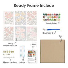 Afbeelding in Gallery-weergave laden, Schilderen op nummer – Set van 6 doeken | Kleurrijke Bloem Patronen