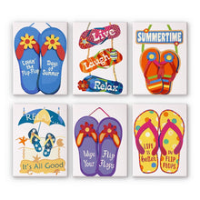 Afbeelding in Gallery-weergave laden, Schilderen op nummer – Set van 6 doeken | Zomerse Slippers Borden