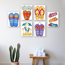 Afbeelding in Gallery-weergave laden, Schilderen op nummer – Set van 6 doeken | Zomerse Slippers Borden