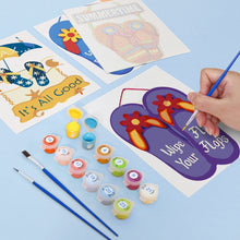 Afbeelding in Gallery-weergave laden, Schilderen op nummer – Set van 6 doeken | Zomerse Slippers Borden