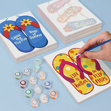 Afbeelding in Gallery-weergave laden, Schilderen op nummer – Set van 6 doeken | Zomerse Slippers Borden