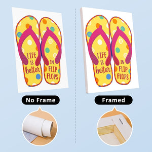Schilderen op nummer – Set van 6 doeken | Zomerse Slippers Borden