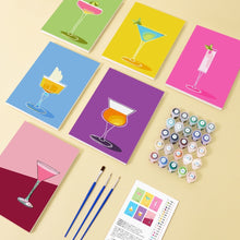 Afbeelding in Gallery-weergave laden, Schilderen op nummer – Set van 6 doeken | Stijlvolle Cocktailglazen