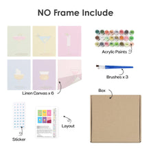 Afbeelding in Gallery-weergave laden, Schilderen op nummer – Set van 6 doeken | Stijlvolle Cocktailglazen