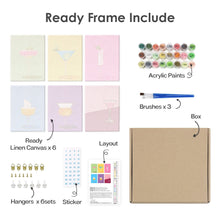 Afbeelding in Gallery-weergave laden, Schilderen op nummer – Set van 6 doeken | Stijlvolle Cocktailglazen