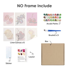 Afbeelding in Gallery-weergave laden, Schilderen op nummer – Set van 6 doeken | Disco Fruit