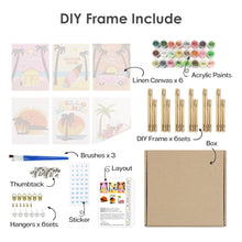 Afbeelding in Gallery-weergave laden, Schilderen op nummer – Set van 6 doeken | Zomer Strandposters