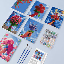 Afbeelding in Gallery-weergave laden, Schilderen op nummer – Set van 6 doeken | Bloemenboeketten in de Lucht