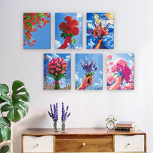 Afbeelding in Gallery-weergave laden, Schilderen op nummer – Set van 6 doeken | Bloemenboeketten in de Lucht