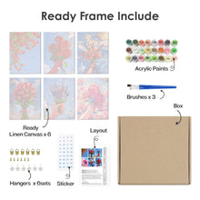 Afbeelding in Gallery-weergave laden, Schilderen op nummer – Set van 6 doeken | Bloemenboeketten in de Lucht