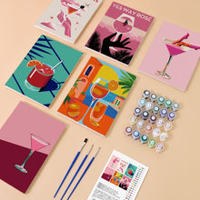 Afbeelding in Gallery-weergave laden, Schilderen op nummer – Set van 6 doeken | Chique Cocktailposters