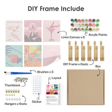 Afbeelding in Gallery-weergave laden, Schilderen op nummer – Set van 6 doeken | Chique Cocktailposters