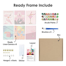 Afbeelding in Gallery-weergave laden, Schilderen op nummer – Set van 6 doeken | Chique Cocktailposters