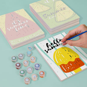 Schilderen op nummer – Set van 6 doeken | Zomerse Fruitillustraties