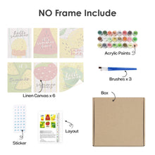 Afbeelding in Gallery-weergave laden, Schilderen op nummer – Set van 6 doeken | Zomerse Fruitillustraties