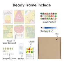 Afbeelding in Gallery-weergave laden, Schilderen op nummer – Set van 6 doeken | Zomerse Fruitillustraties