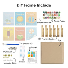 Afbeelding in Gallery-weergave laden, Schilderen op nummer – Set van 6 doeken | Zomervakantie Posters