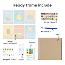 Afbeelding in Gallery-weergave laden, Schilderen op nummer – Set van 6 doeken | Zomervakantie Posters