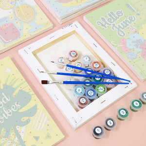 Schilderen op nummer – Set van 6 doeken | Good Vibes Zomer