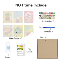 Afbeelding in Gallery-weergave laden, Schilderen op nummer – Set van 6 doeken | Good Vibes Zomer