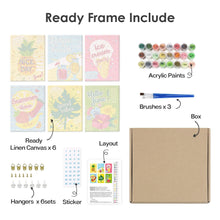 Afbeelding in Gallery-weergave laden, Schilderen op nummer – Set van 6 doeken | Good Vibes Zomer