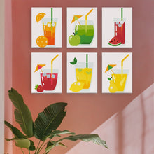 Afbeelding in Gallery-weergave laden, Schilderen op nummer – Set van 6 doeken | Fruitige Dranken