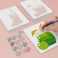 Afbeelding in Gallery-weergave laden, Schilderen op nummer – Set van 6 doeken | Fruitige Dranken