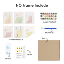 Afbeelding in Gallery-weergave laden, Schilderen op nummer – Set van 6 doeken | Fruitige Dranken