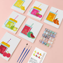 Afbeelding in Gallery-weergave laden, Schilderen op nummer – Set van 6 doeken | Fruit Mason Jar Sappen