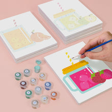Afbeelding in Gallery-weergave laden, Schilderen op nummer – Set van 6 doeken | Fruit Mason Jar Sappen
