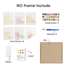 Afbeelding in Gallery-weergave laden, Schilderen op nummer – Set van 6 doeken | Fruit Mason Jar Sappen