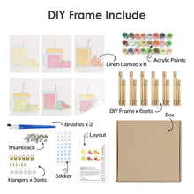 Afbeelding in Gallery-weergave laden, Schilderen op nummer – Set van 6 doeken | Fruit Mason Jar Sappen