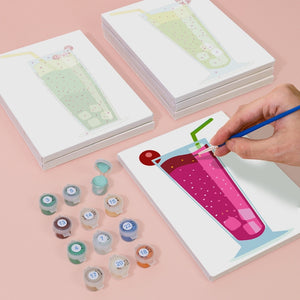 Schilderen op nummer – Set van 6 doeken | Bruisende Fruitdranken