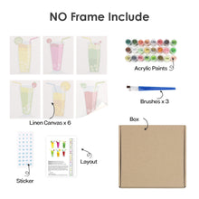 Afbeelding in Gallery-weergave laden, Schilderen op nummer – Set van 6 doeken | Bruisende Fruitdranken