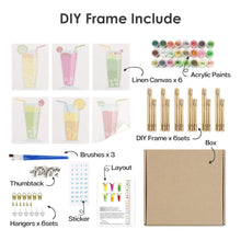 Afbeelding in Gallery-weergave laden, Schilderen op nummer – Set van 6 doeken | Bruisende Fruitdranken