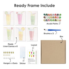 Afbeelding in Gallery-weergave laden, Schilderen op nummer – Set van 6 doeken | Bruisende Fruitdranken