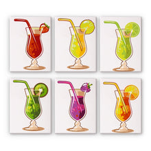 Afbeelding in Gallery-weergave laden, Schilderen op nummer – Set van 6 doeken | Fruitige Cocktails