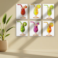 Afbeelding in Gallery-weergave laden, Schilderen op nummer – Set van 6 doeken | Fruitige Cocktails