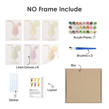 Afbeelding in Gallery-weergave laden, Schilderen op nummer – Set van 6 doeken | Fruitige Cocktails