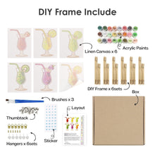 Afbeelding in Gallery-weergave laden, Schilderen op nummer – Set van 6 doeken | Fruitige Cocktails