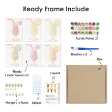 Afbeelding in Gallery-weergave laden, Schilderen op nummer – Set van 6 doeken | Fruitige Cocktails