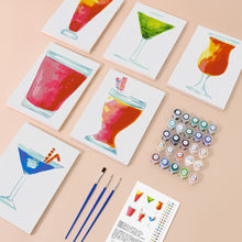 Afbeelding in Gallery-weergave laden, Schilderen op nummer – Set van 6 doeken | Kleurrijke Cocktails